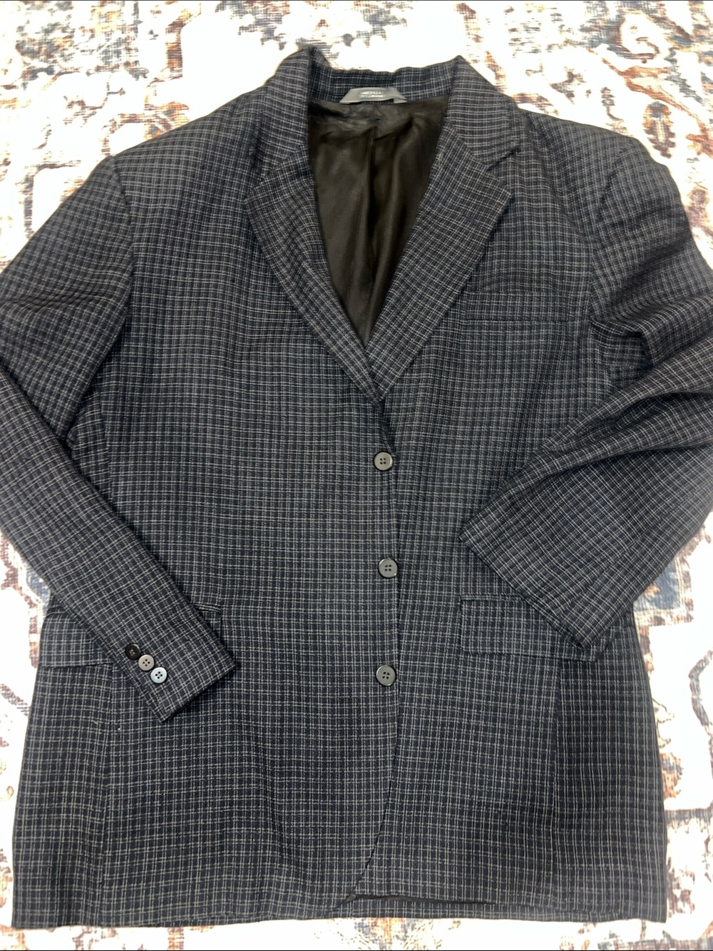 Haggar Men's Navy and Gray Checked Sport Coat